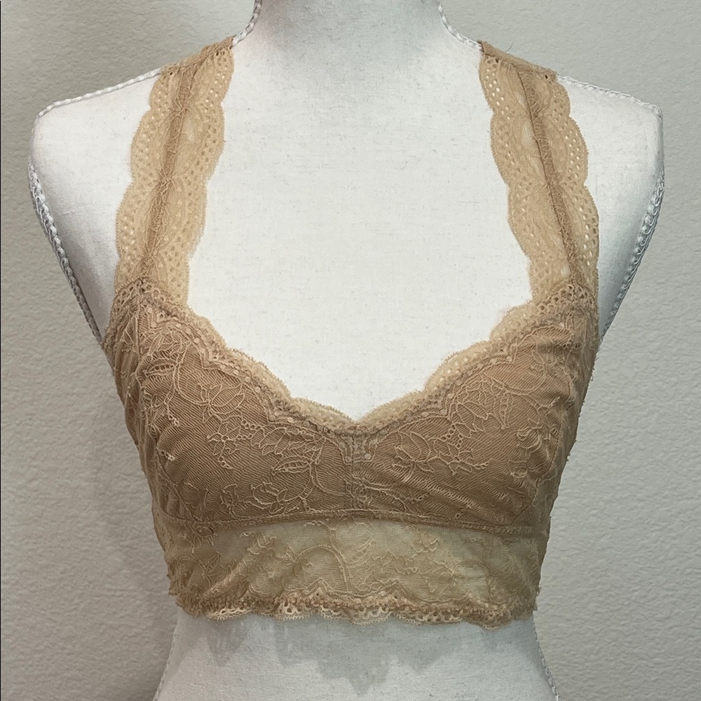BP Lace Halter Bandeau - Nude